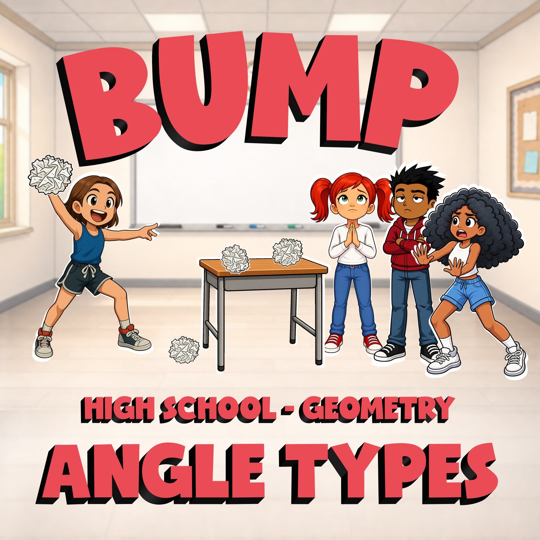 Angle Types BUMP Math Game - No Prep Geometry Review Activity