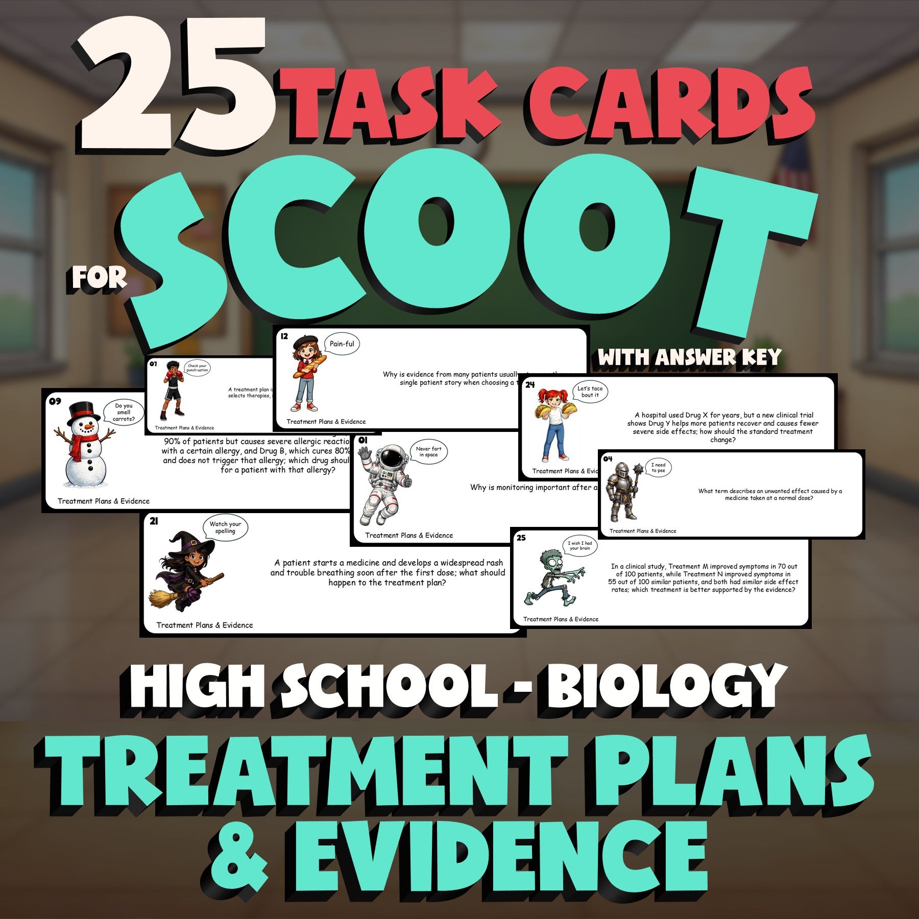 Treatment Plans & Evidence SCOOT TASK CARDS Science Game - No Prep Biology