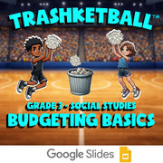 Budgeting Basics TRASHKETBALL Socials Game - No Prep Grade 3 Review Activity