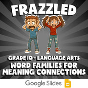Word Families for Meaning Connections FRAZZLED ELA Game - No Prep Grade 10
