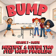 Multiply & Divide Two Step Word Problems BUMP Math Game - No Prep Grade 3 Review