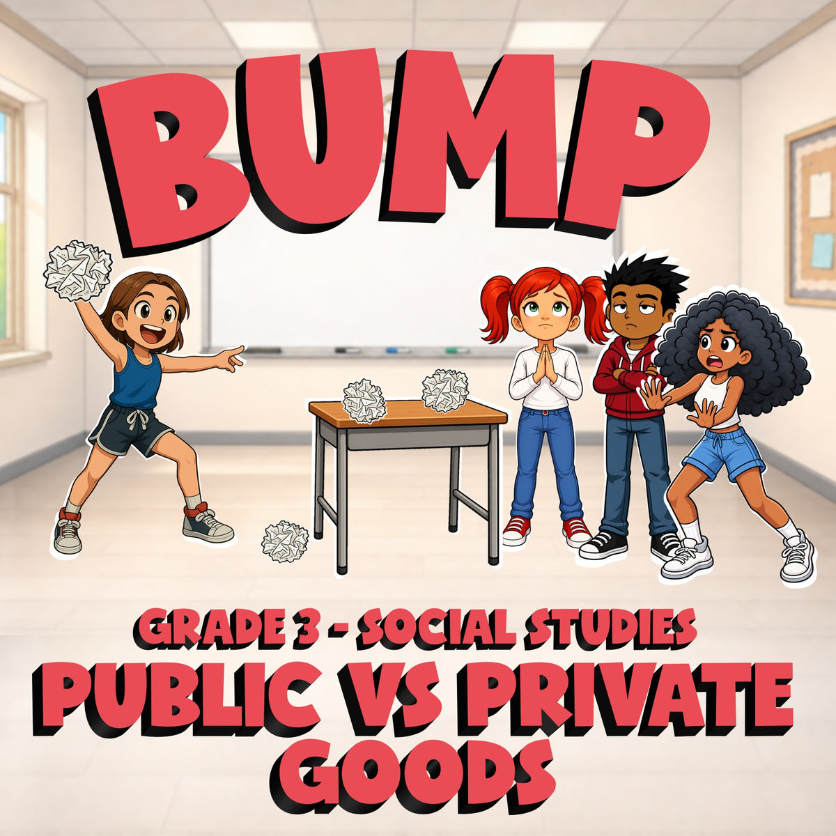 Public vs Private Goods BUMP Socials Game - No Prep Grade 3 Review Activity