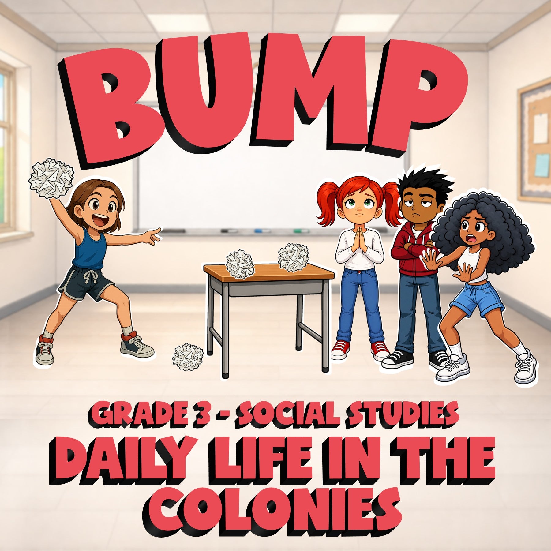 Daily Life in the Colonies BUMP Socials Game - No Prep Grade 3 Review Activity