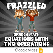 Equations with Two Operations FRAZZLED Math Game - No Prep Grade 6 Review
