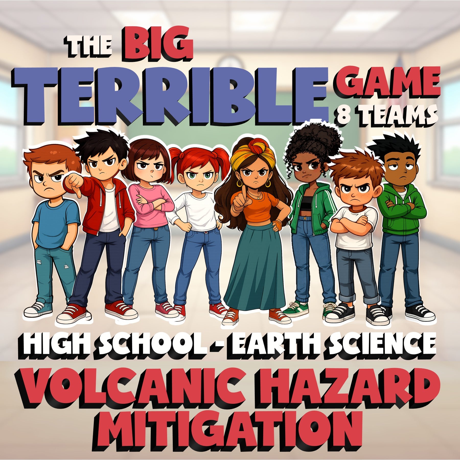 Volcanic Hazard Mitigation BIG TERRIBLE GAME - No Prep Earth Science Review