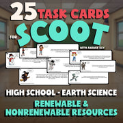 Renewable & Nonrenewable Resources SCOOT TASK CARDS Game - No Prep Earth Science