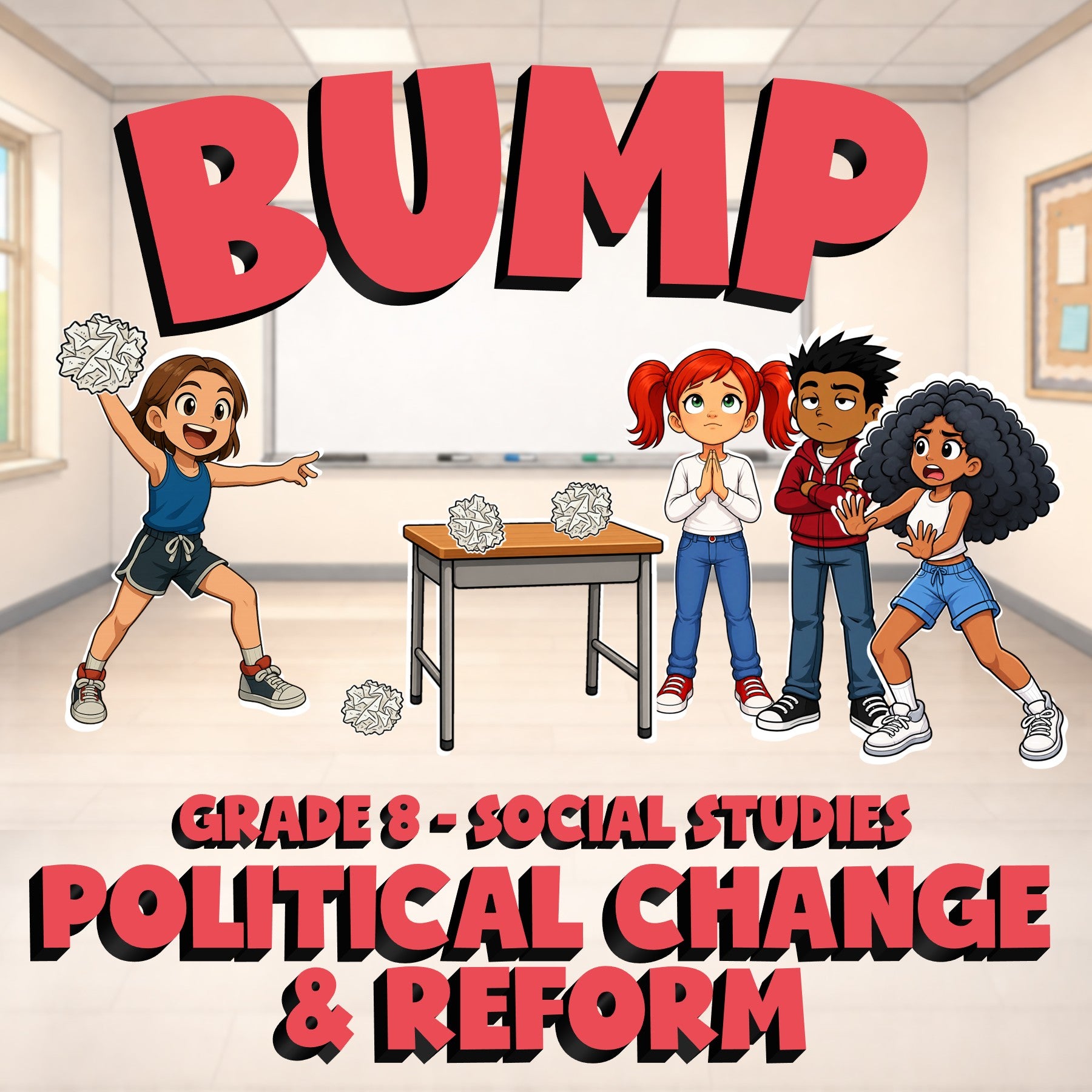 Political Change & Reform BUMP Socials Game - No Prep Grade 8 Review Activity