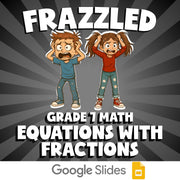 Equations with Fractions FRAZZLED Math Game - No Prep Grade 7 Review Activity