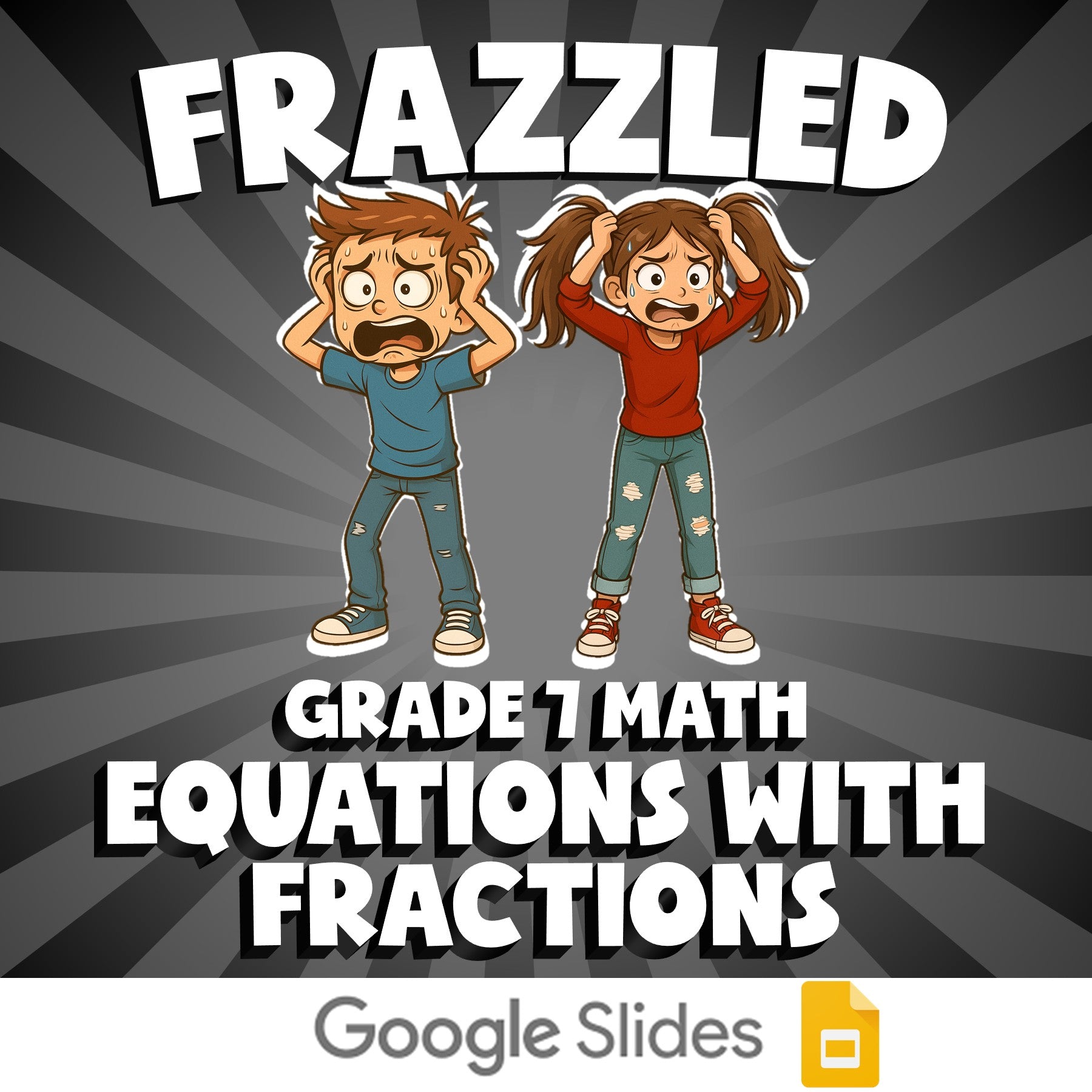 Equations with Fractions FRAZZLED Math Game - No Prep Grade 7 Review Activity