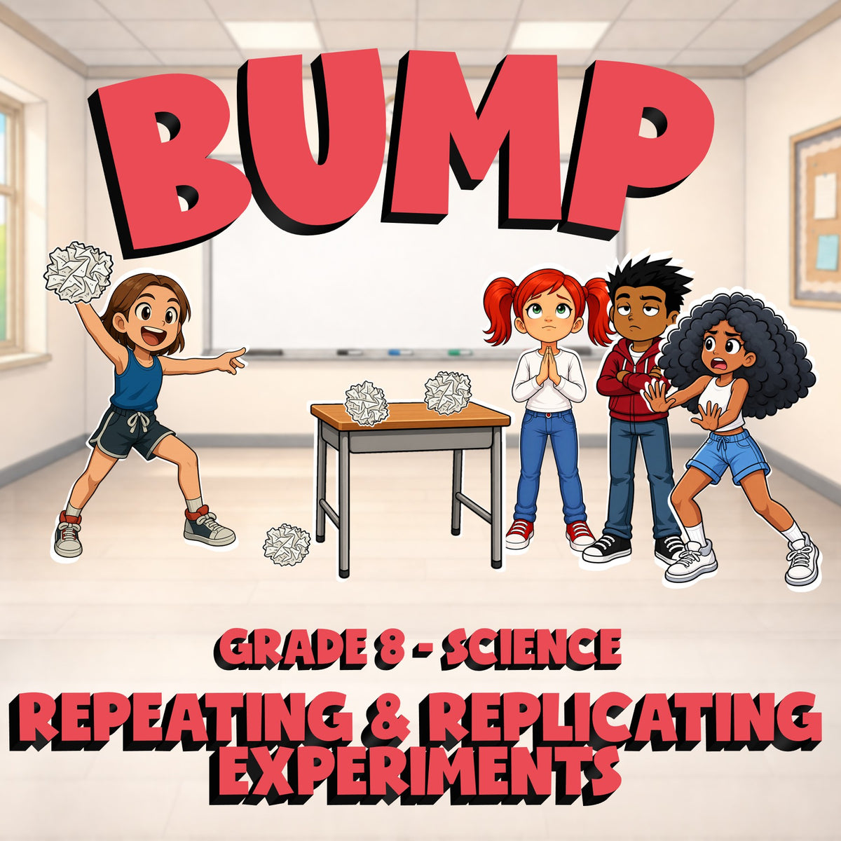 Repeating & Replicating Experiments BUMP Science Game - No Prep Grade 8 Review