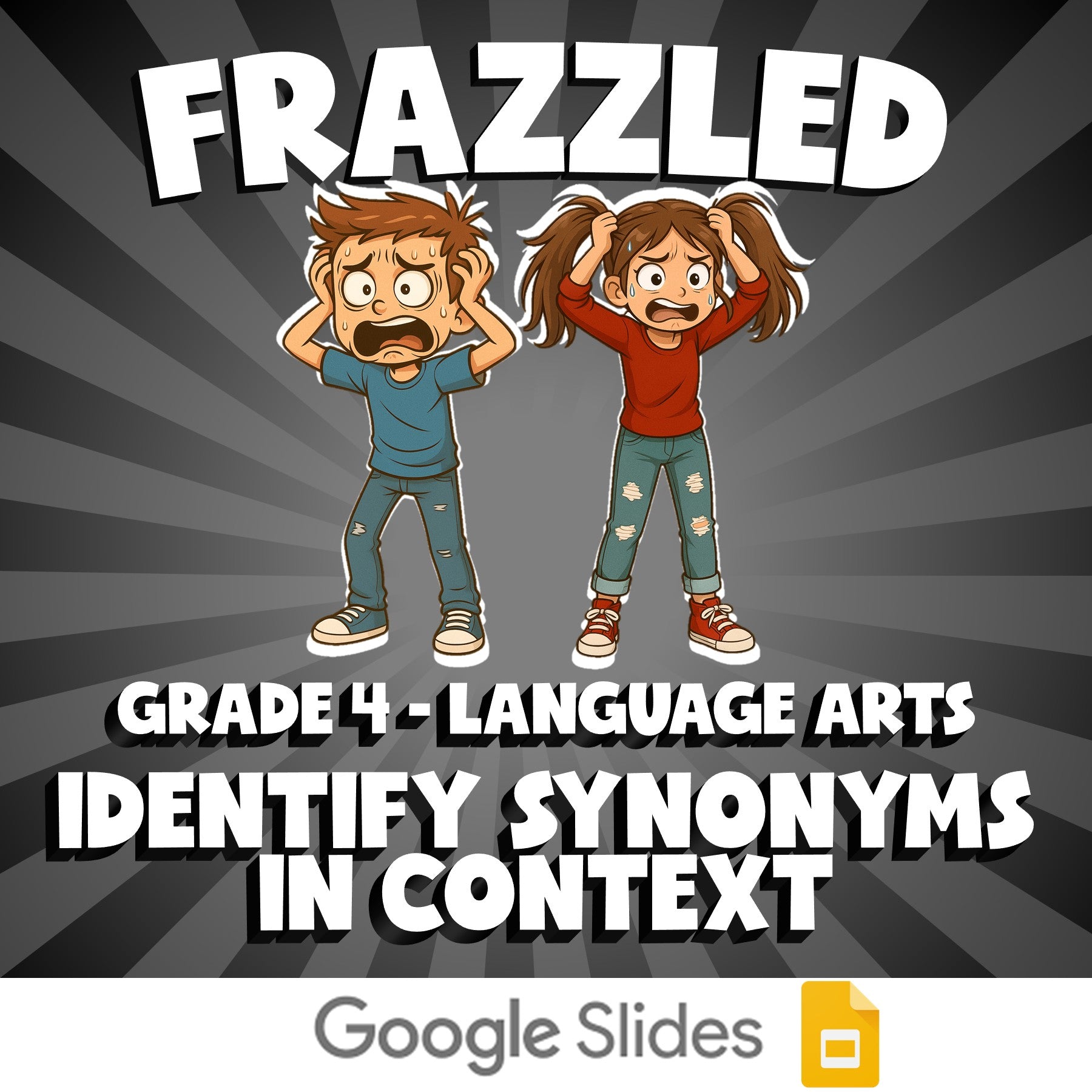 Identify Synonyms in Context FRAZZLED ELA Game - No Prep Grade 4 Review Activity