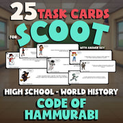 Code of Hammurabi SCOOT TASK CARDS Game - No Prep World History Review Activity