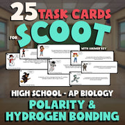 Polarity & Hydrogen Bonding SCOOT TASK CARDS Science Game - No Prep AP Biology