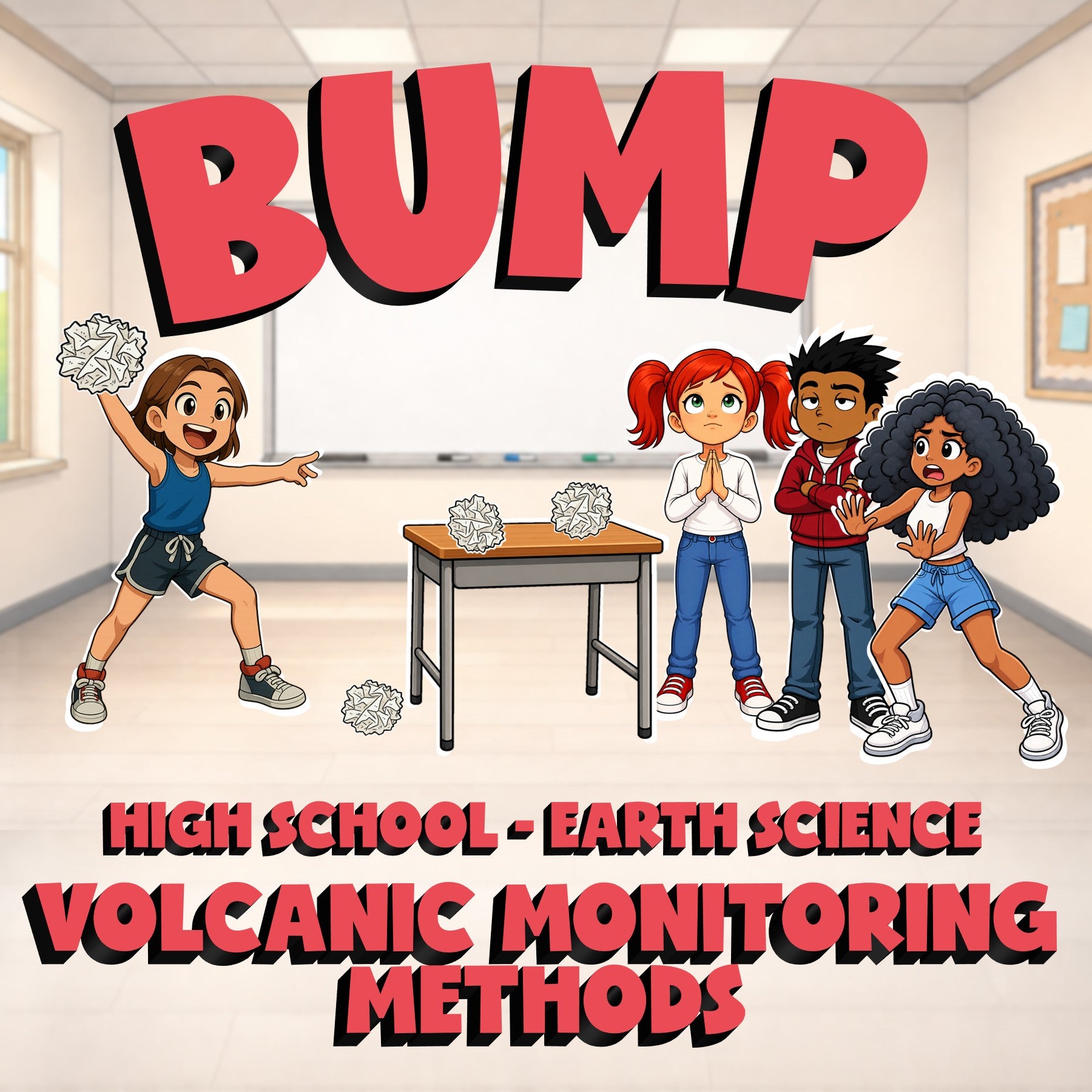 Volcanic Monitoring Methods BUMP Game - No Prep Earth Science Review Activity