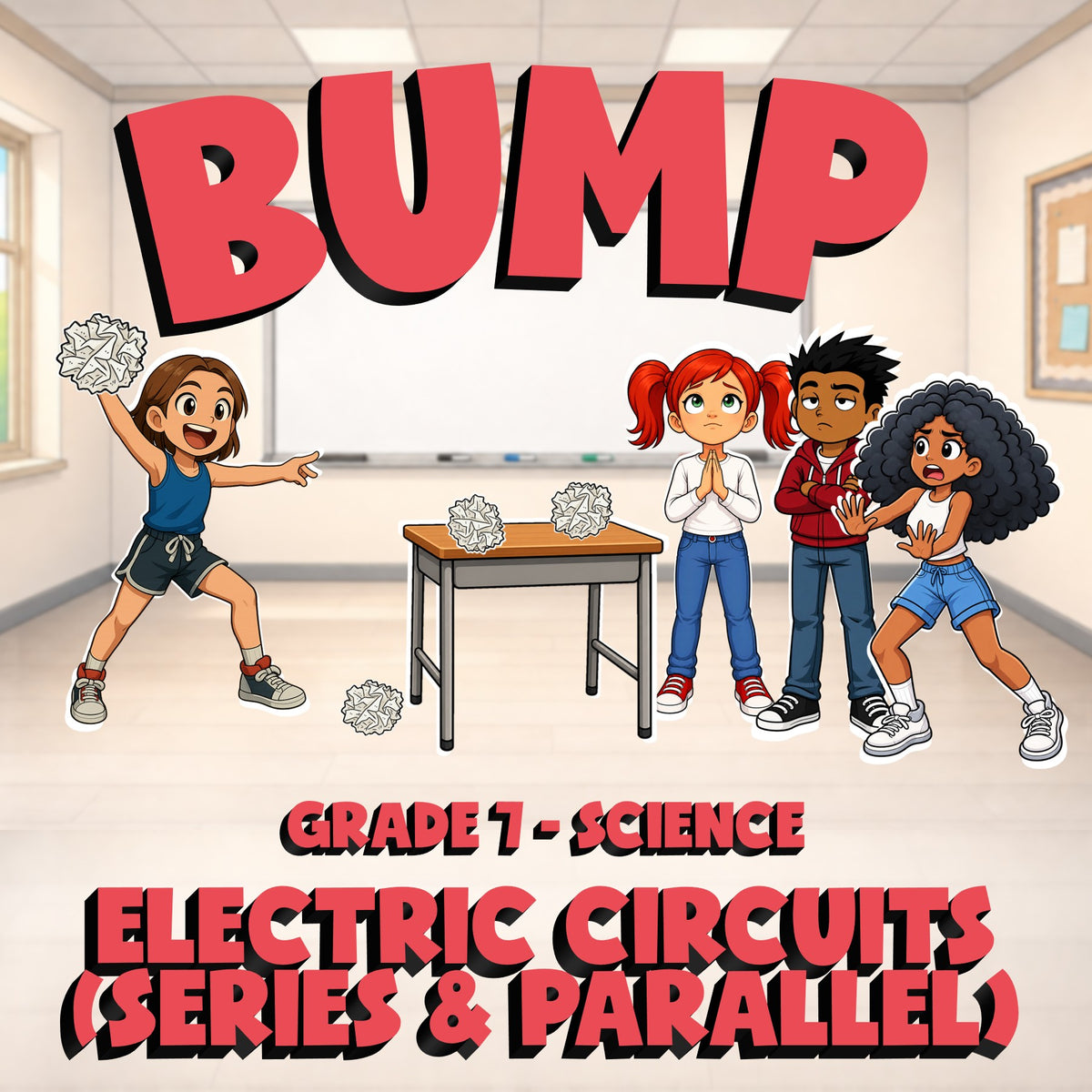 Electric Circuits (Series & Parallel) BUMP Science Game - No Prep Grade 7 Review