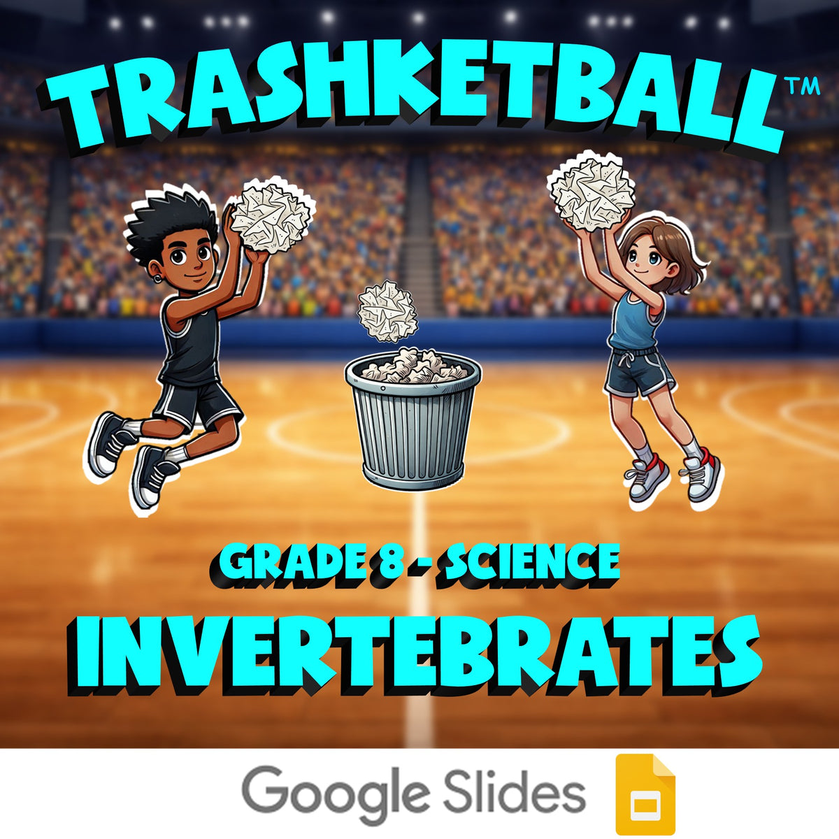 Invertebrates TRASHKETBALL Science Game - No Prep Grade 8 Review Activity