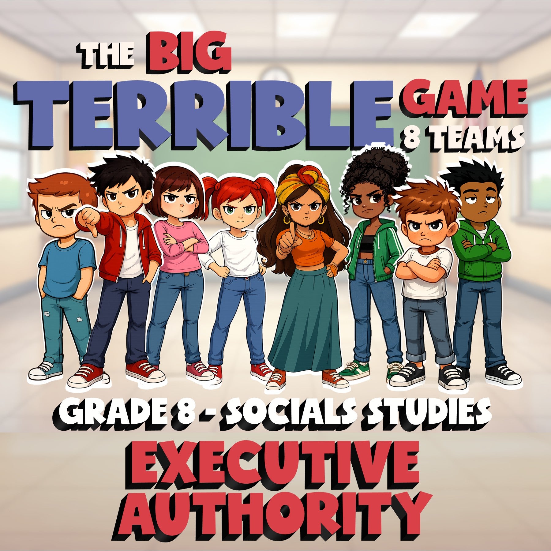 Executive Authority BIG TERRIBLE GAME - No Prep Grade 8 Socials Review Activity