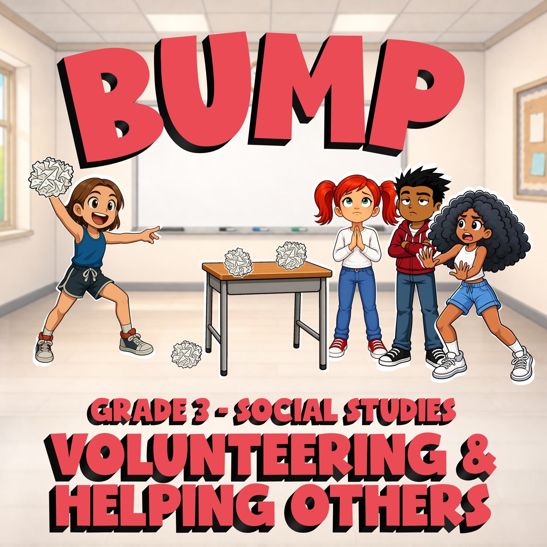 Volunteering & Helping Others BUMP Socials Game - No Prep Grade 3 Review