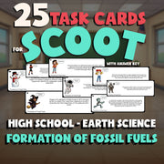 Formation of Fossil Fuels SCOOT TASK CARDS Game - No Prep Earth Science Review