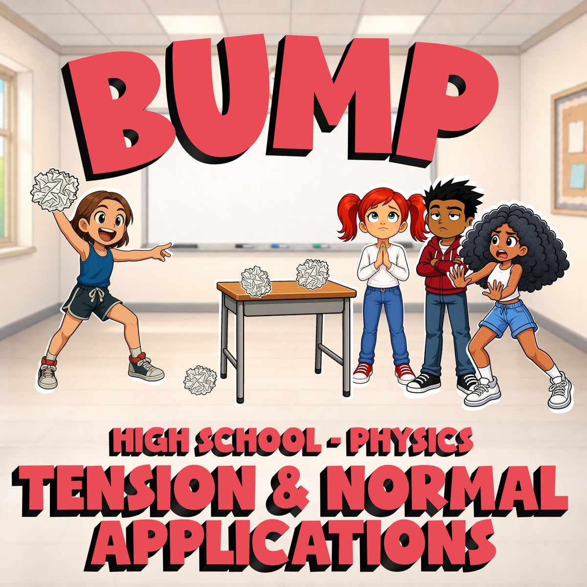 Tension & Normal Applications BUMP Science Game - No Prep Physics Review