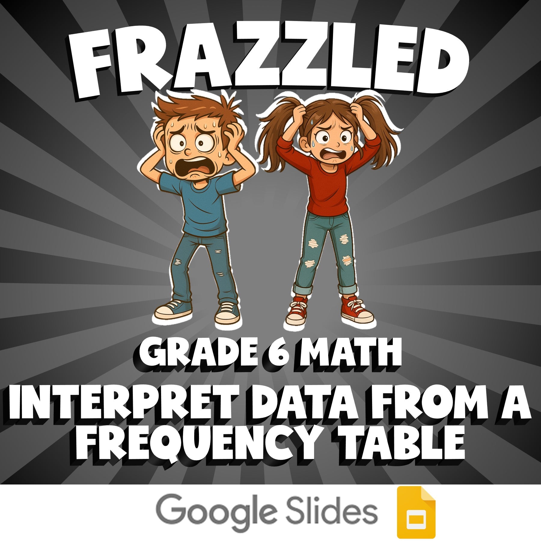 Interpret Data from a Frequency Table FRAZZLED Math Game - No Prep Grade 6