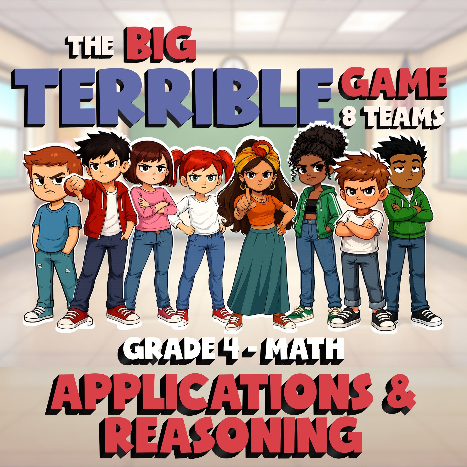 Applications & Reasoning BIG TERRIBLE GAME - No Prep Grade 4 Math Review