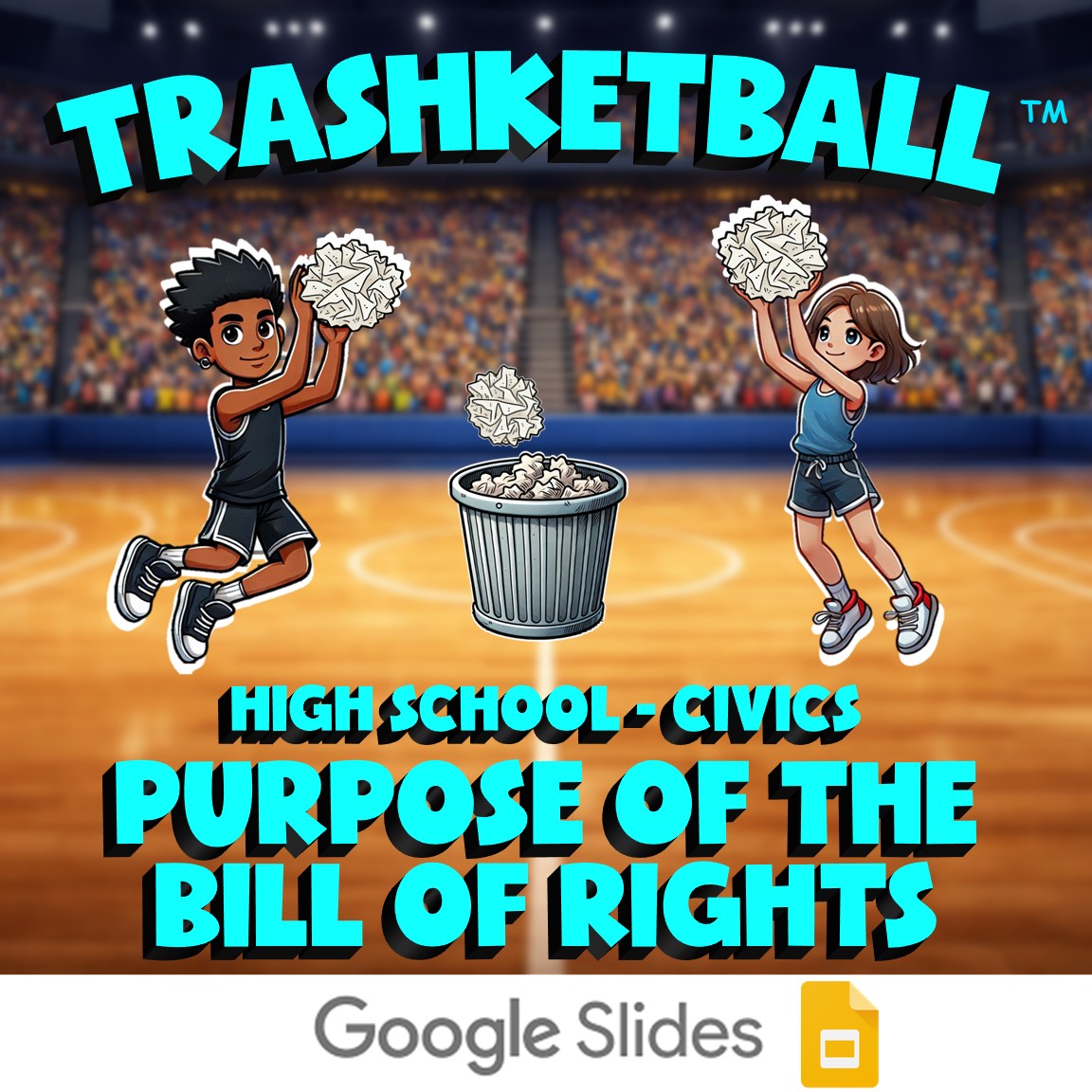 Purpose of the Bill of Rights TRASHKETBALL Civics Game - No Prep Review Activity