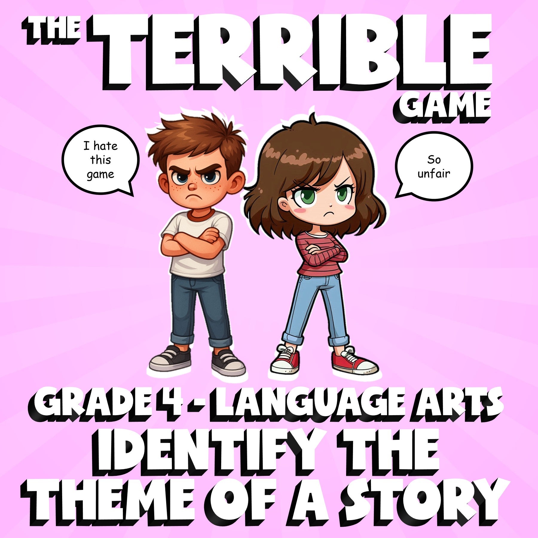 Identify the Theme of a Story THE TERRIBLE GAME - No Prep Grade 4 ELA Review