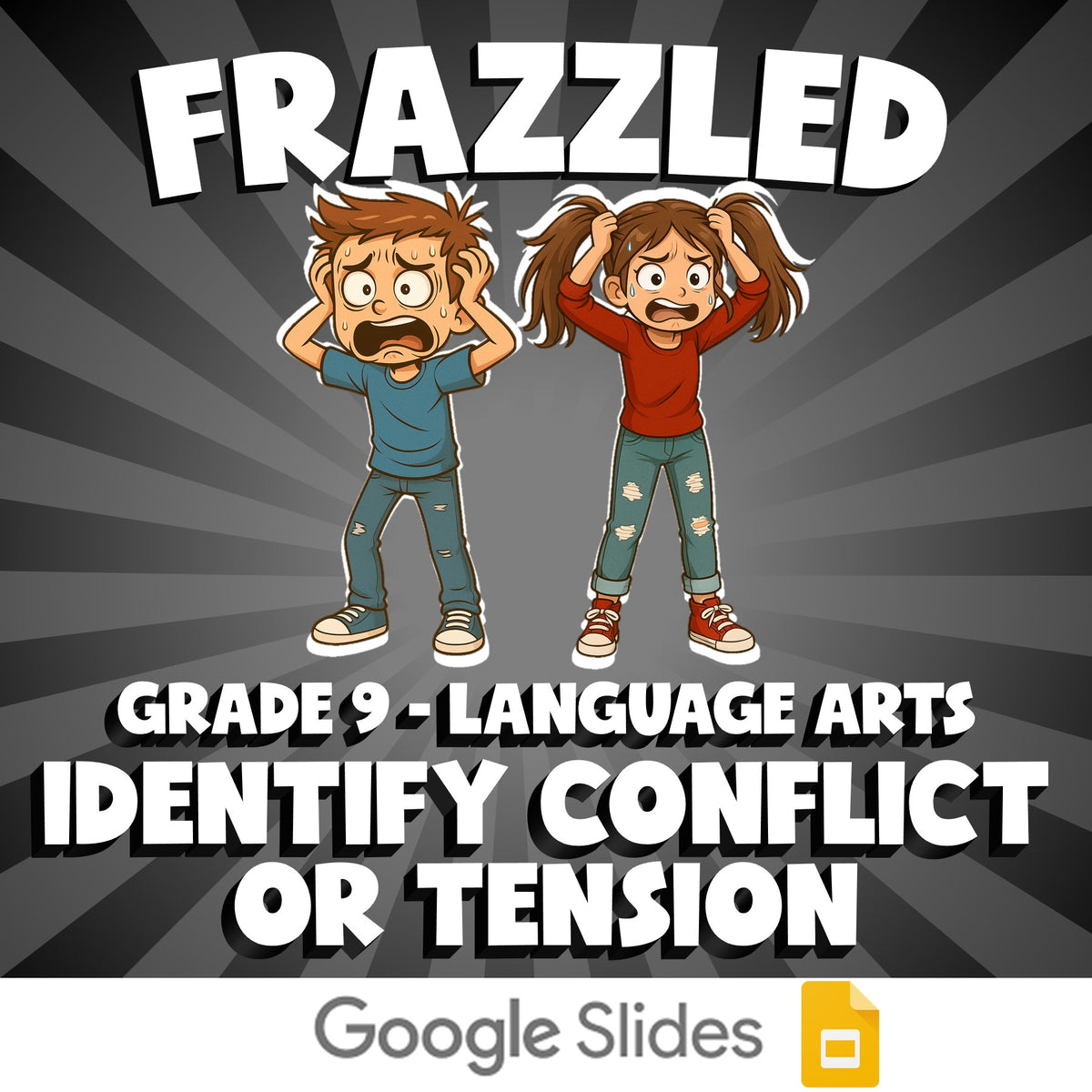 Identify Conflict or Tension FRAZZLED ELA Game - No Prep Grade 9 Review Activity