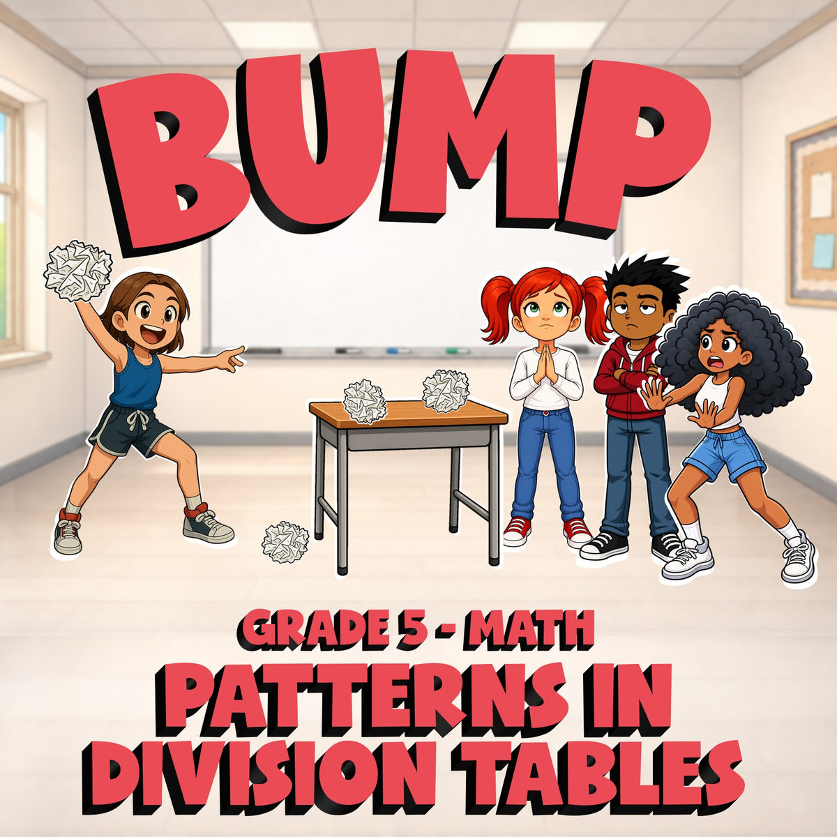 Patterns in Division Tables BUMP Math Game - No Prep Grade 5 Review Activity