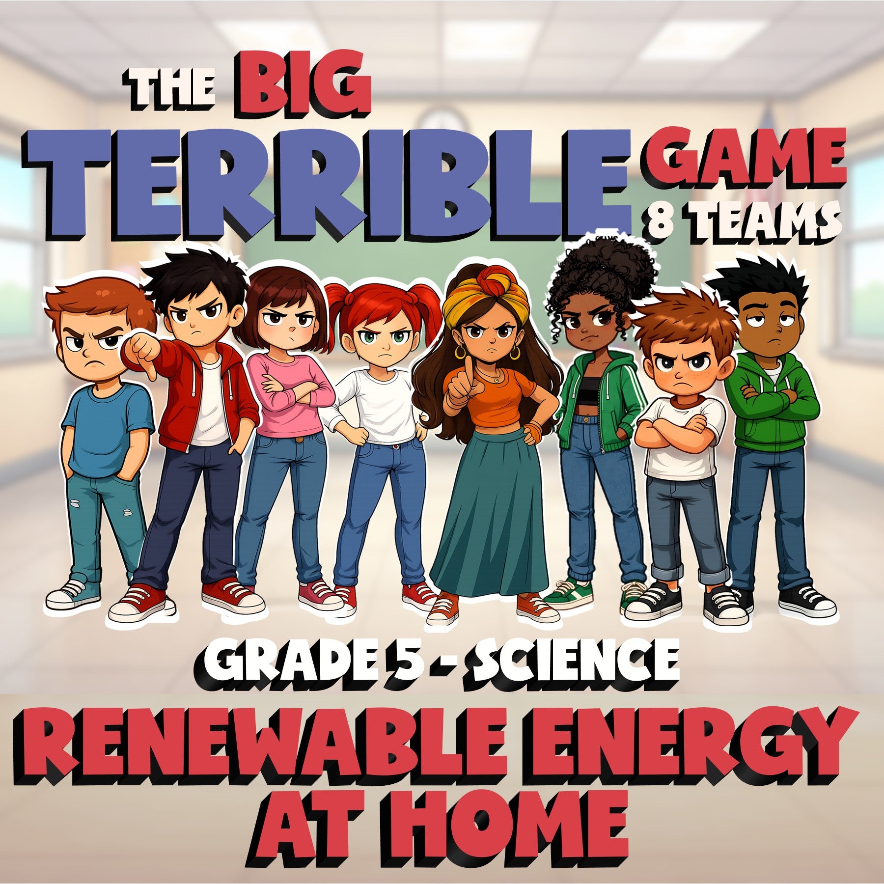 Renewable Energy at Home BIG TERRIBLE GAME - No Prep Grade 5 Science Review