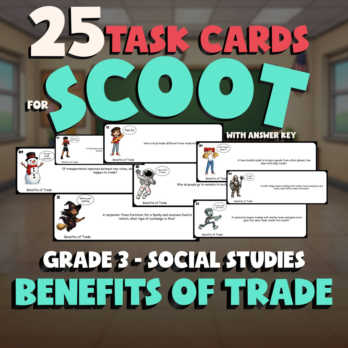Benefits of Trade SCOOT TASK CARDS Socials Game - No Prep Grade 3 Review