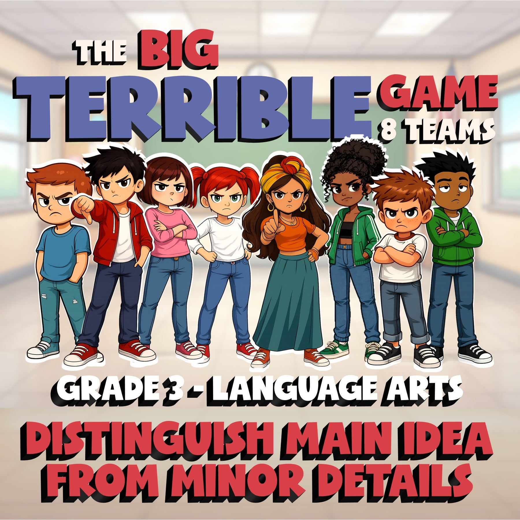 Distinguish Main Idea From Minor Details BIG TERRIBLE GAME - Grade 3 ELA Review