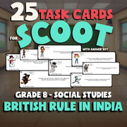 British Rule in India SCOOT TASK CARDS Socials Game - No Prep Grade 8 Review