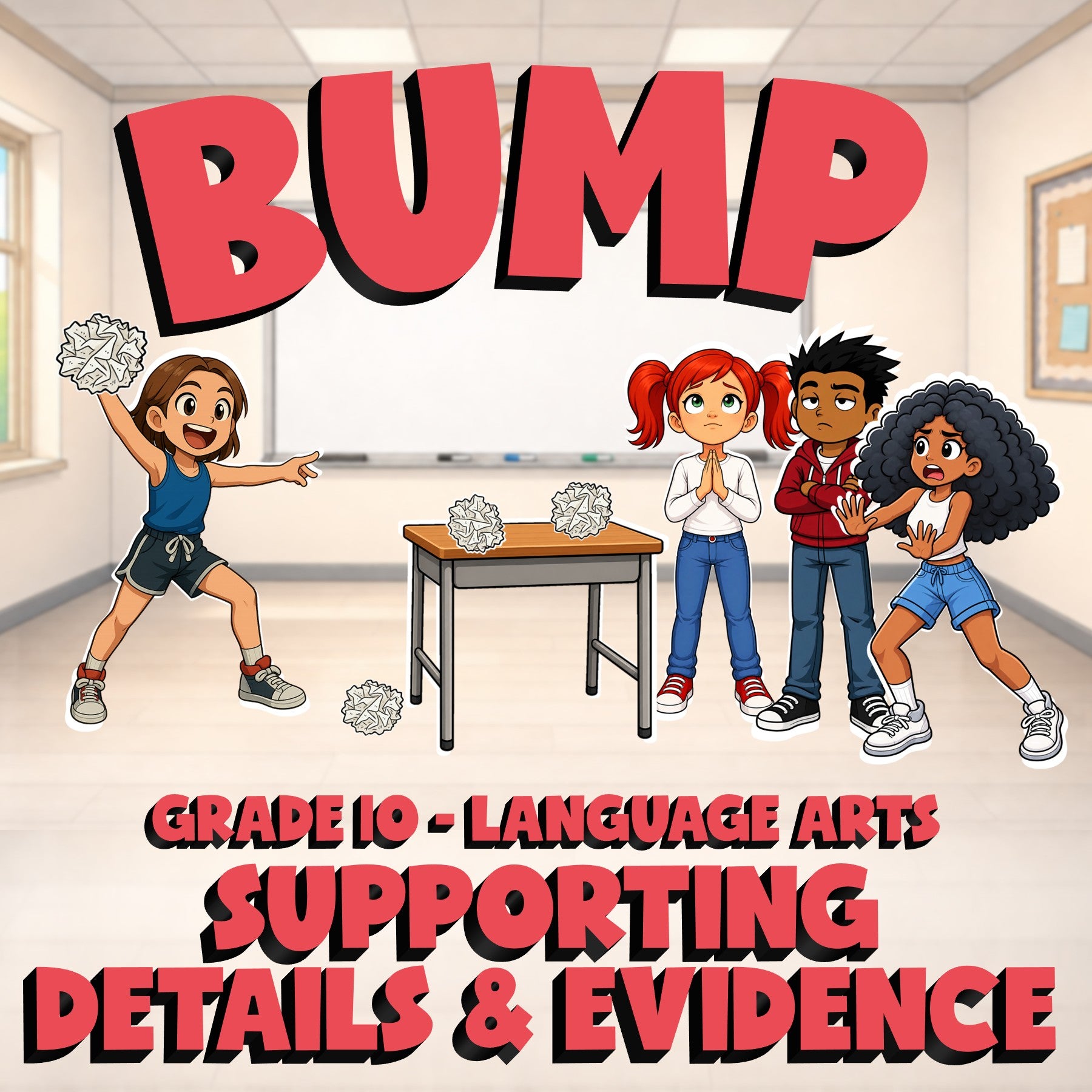 Supporting Details & Evidence BUMP ELA Game - No Prep Grade 10 Review Activity