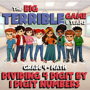 Dividing 4 Digit by 1 Digit Numbers BIG TERRIBLE GAME - Grade 4 Math Review