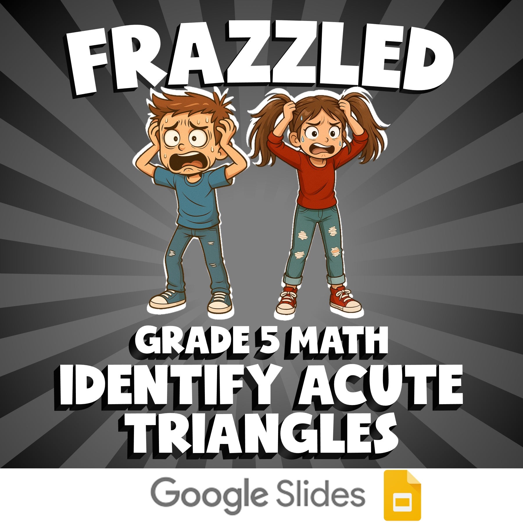 Identify Acute Triangles FRAZZLED Math Game - No Prep Grade 5 Review Activity