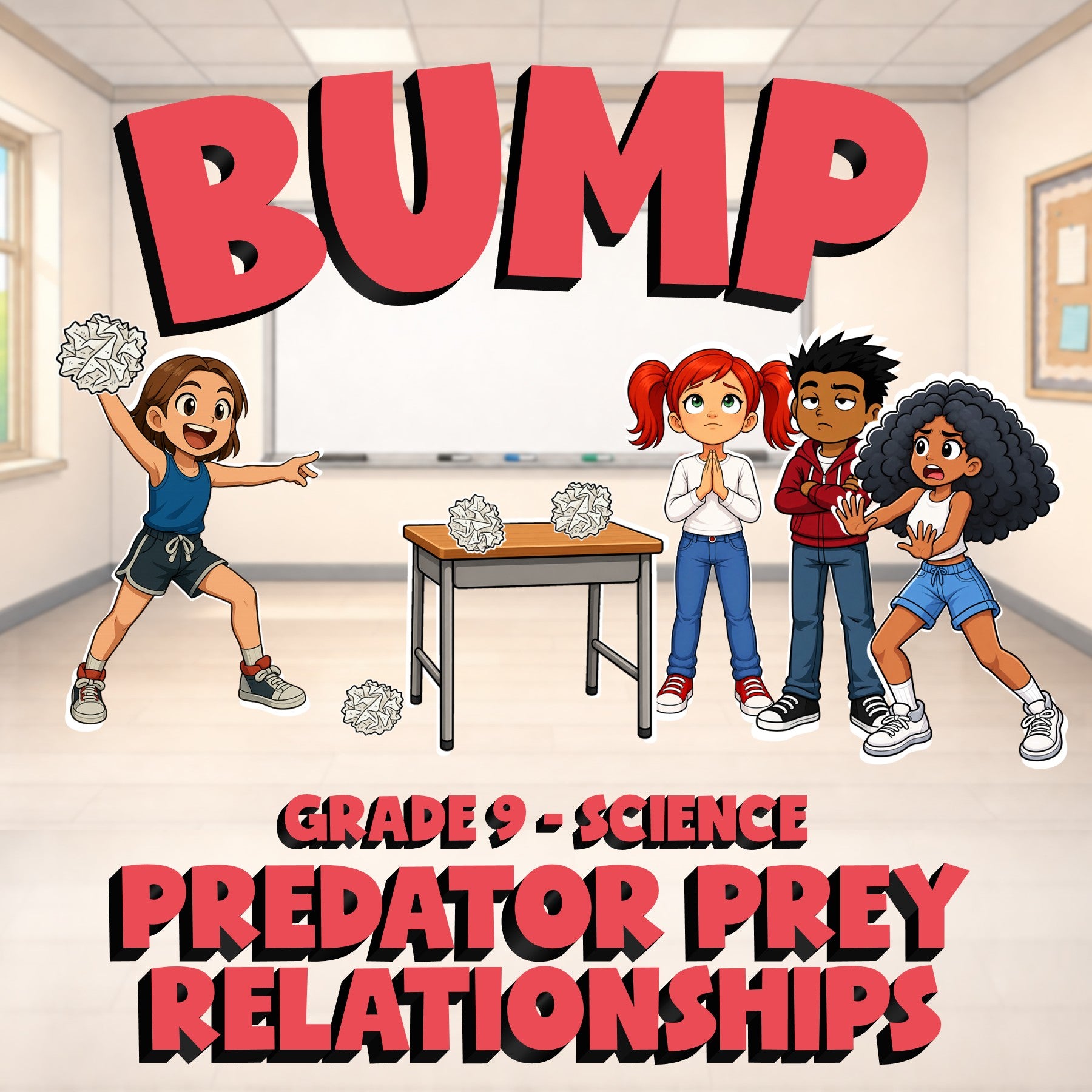Predator Prey Relationships BUMP Science Game - No Prep Grade 9 Review Activity