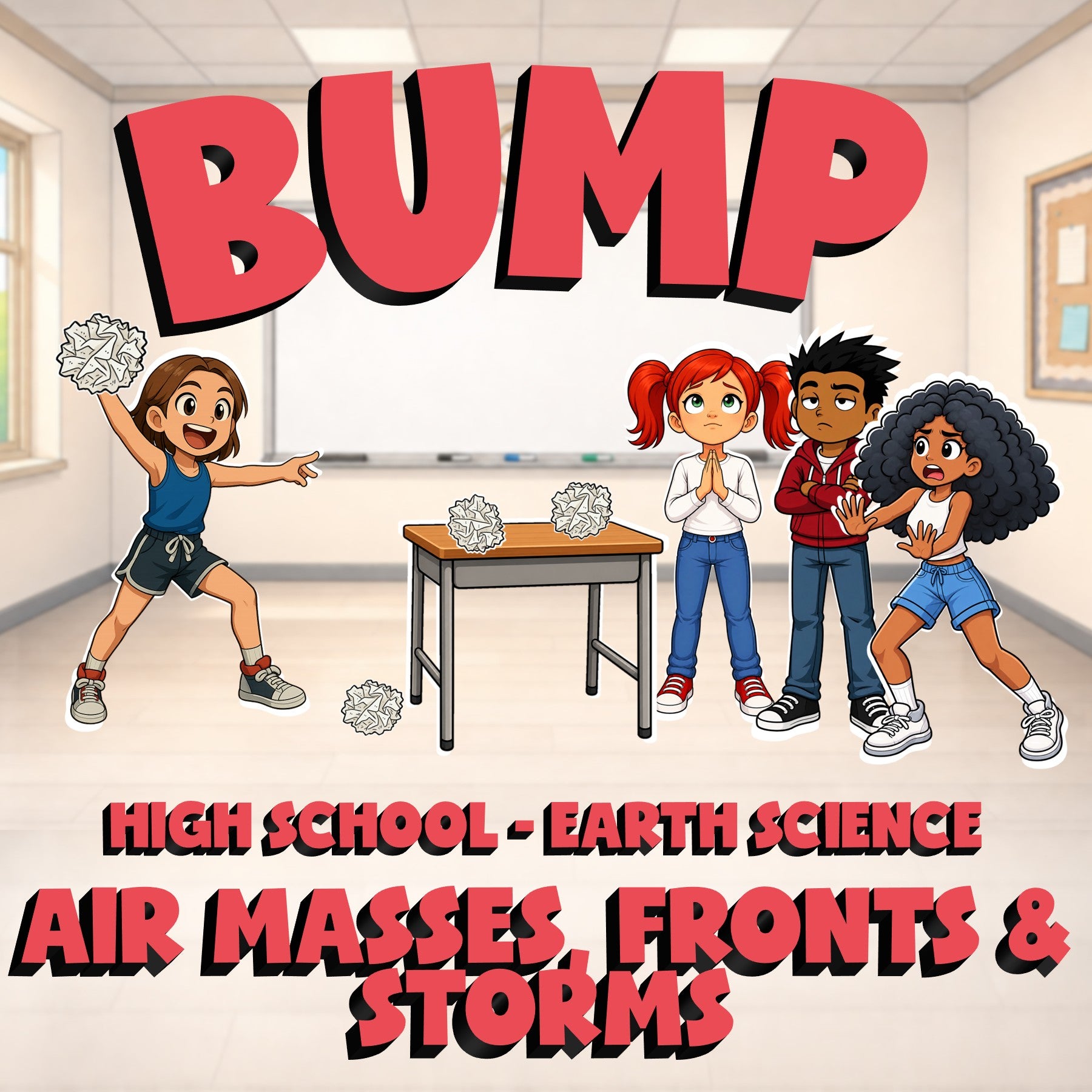 Air Masses, Fronts & Storms BUMP Game - No Prep Earth Science Review Activity