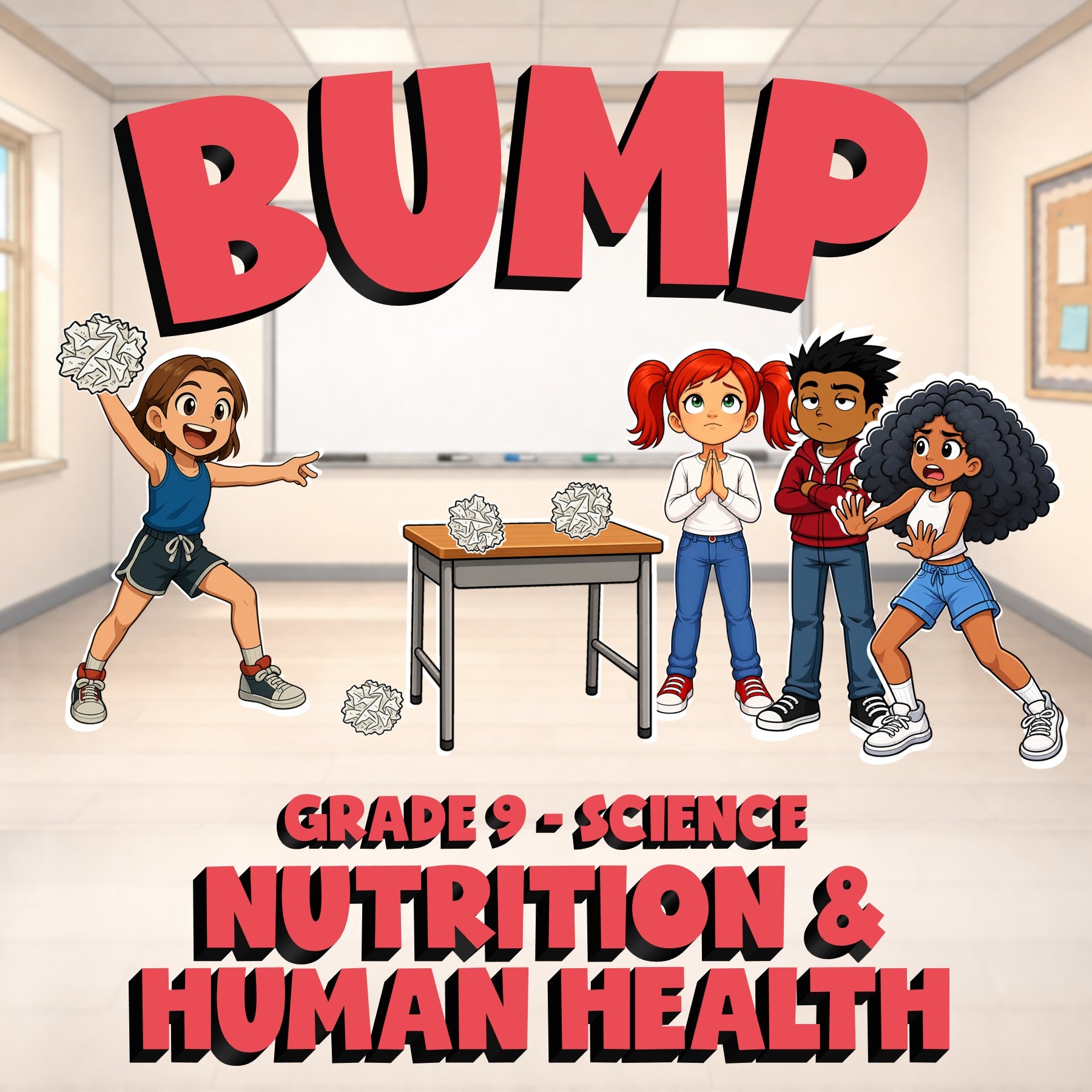 Nutrition & Human Health BUMP Science Game - No Prep Grade 9 Review Activity
