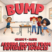 Adding Income from Different Sources BUMP Math Game - No Prep Grade 4 Review