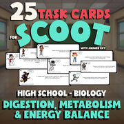 Digestion, Metabolism & Energy Balance SCOOT TASK CARDS Science Game - Biology