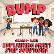 Explaining Multi Step Solutions BUMP Math Game - No Prep Grade 4 Review Activity