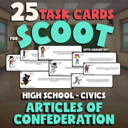 Articles of Confederation SCOOT TASK CARDS Civics Game - No Prep Review Activity