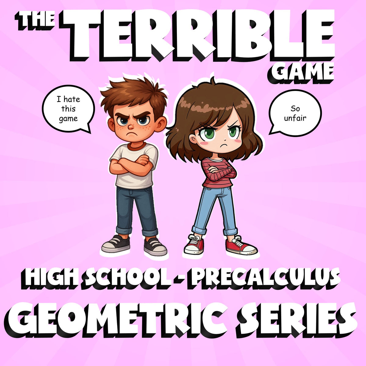 Geometric Series THE TERRIBLE GAME - No Prep PreCalculus Math Review Activity