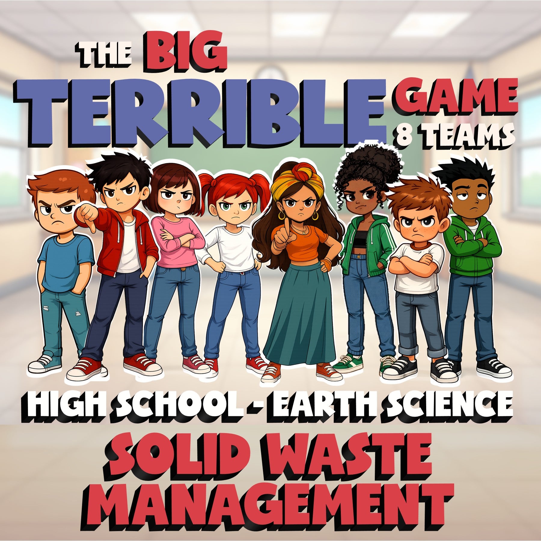 Solid Waste Management BIG TERRIBLE GAME - No Prep Earth Science Review Activity