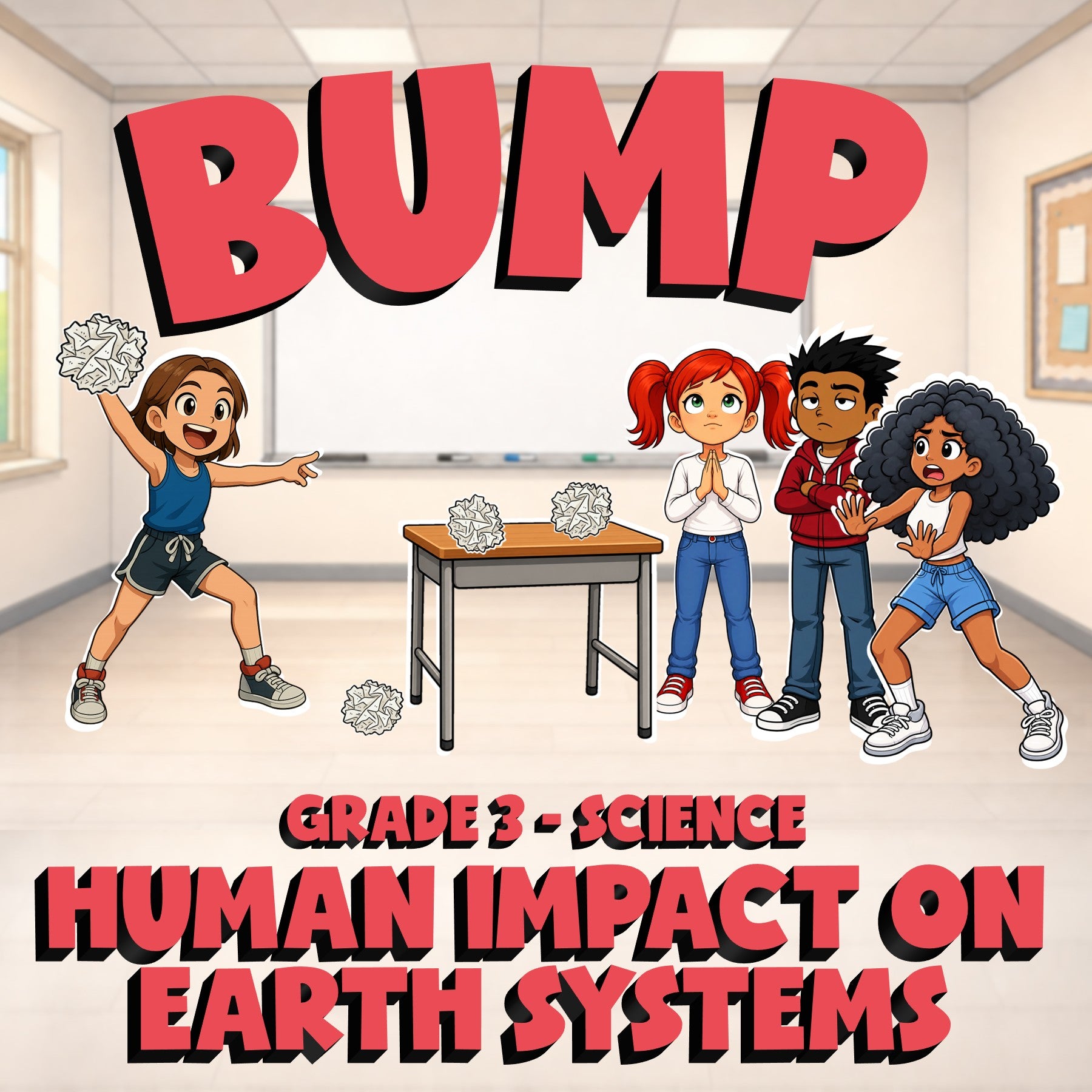 Human Impact on Earth Systems BUMP Science Game - No Prep Grade 3 Review