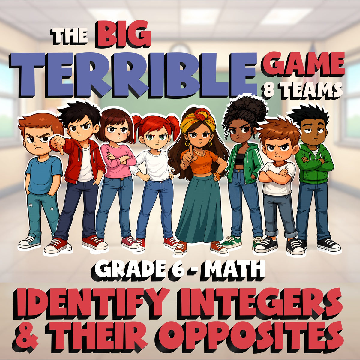 Identify Integers & Their Opposites BIG TERRIBLE GAME - Grade 6 Math Review