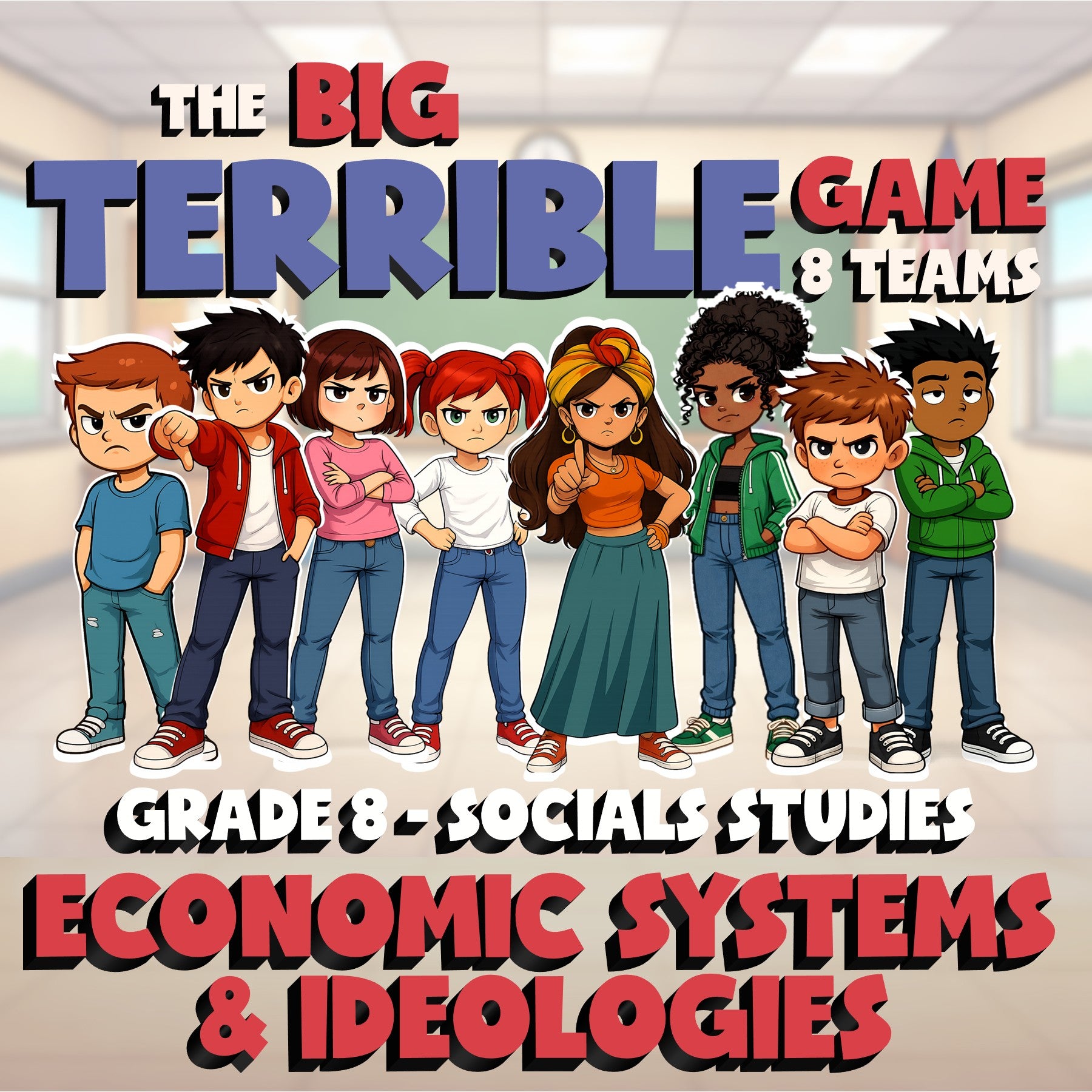 Economic Systems & Ideologies BIG TERRIBLE GAME - No Prep Grade 8 Socials Review