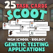 Genetic Testing Applications SCOOT TASK CARDS Science Game - No Prep Biology